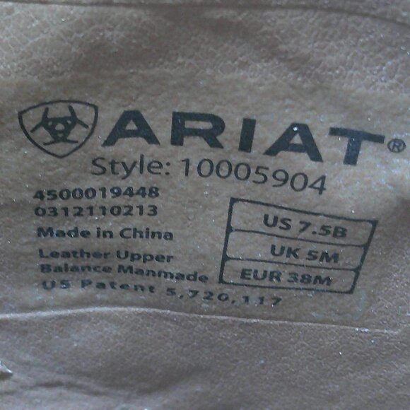 Ariat Fatbaby Heritage Western Cowgirl Brown Cream Leather Boots Size 7.5 B - Picture 5 of 11